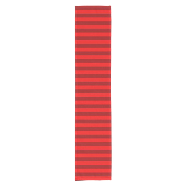 Red and Maroon Stripes Design Kurzer Tischläufer (Vorderseite)