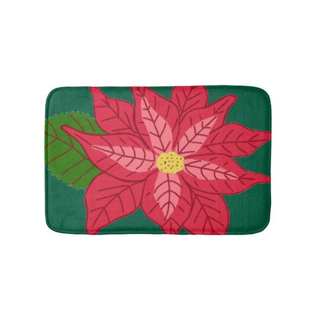 Red and Pink Christmas Poinsettia Badematte (Vorderseite)