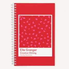 Red and Pink Floral Notebook Notizbuch
