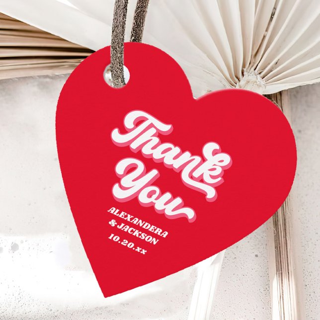 Red and Pink Valentines Wedding Vielen Dank Geschenkanhänger (Von Creator hochgeladen)