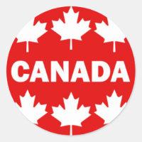 Red and White Canada Text mit Ahornblättern