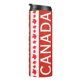 Red and White Canada Tumbler – Maple Leaf Pattern Thermosbecher