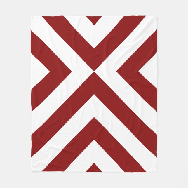 Red and White Chevrons Fleecedecke (Vorderseite)