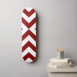 Red and White Chevrons Skateboard<br><div class="desc">Alternating dark red and white chevrons (V shapes) konvergiert in this bold,  Original geometric pattern. Digitally created image. Copyright © Claire E. Skinner All rights reserved.</div>