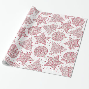 Red and White Christmas Pattern Geschenkwrap Geschenkpapier