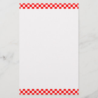 Red and White Classic Checkerboard von STaylor Briefpapier