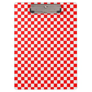 Red and White Classic Checkerboard von STaylor Klemmbrett