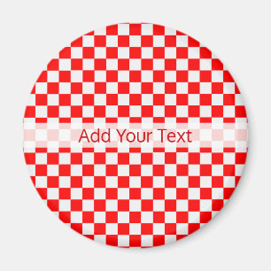 Red and White Classic Checkerboard von STaylor Magnet