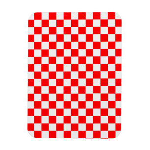 Red and White Classic Checkerboard von STaylor Magnet