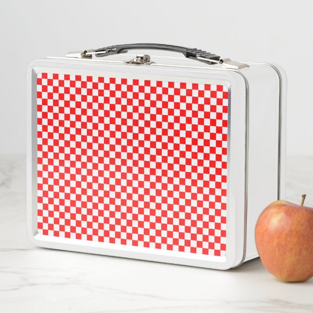 Red and White Classic Checkerboard von STaylor Metall Brotdose (Beispiel)