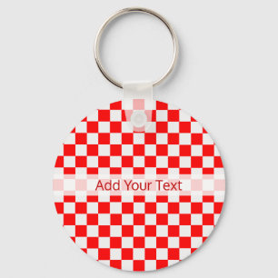 Red and White Classic Checkerboard von STaylor Schlüsselanhänger