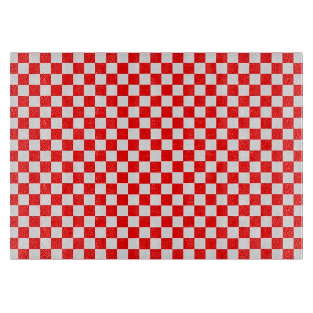 Red and White Classic Checkerboard von STaylor Schneidebrett (Vorderseite)