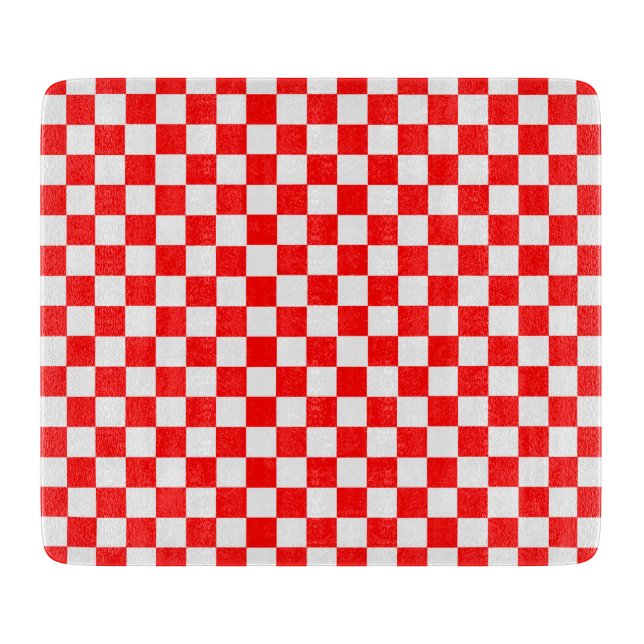 Red and White Classic Checkerboard von STaylor Schneidebrett (Vorderseite)