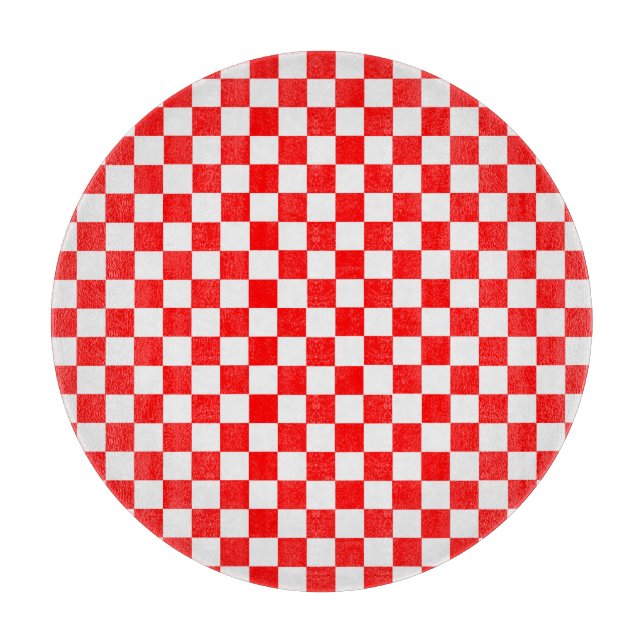 Red and White Classic Checkerboard von STaylor Schneidebrett (Vorderseite)