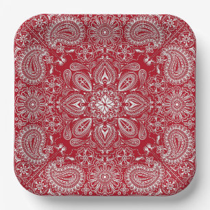 Red and White Cowboy Pappteller