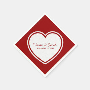 Red and White Custom Wedkin Napkin Serviette