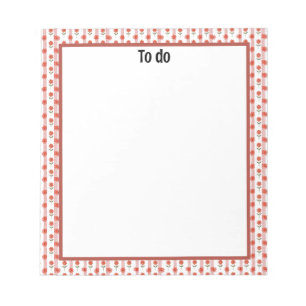 Red and White Daisy Gingham Notizblock