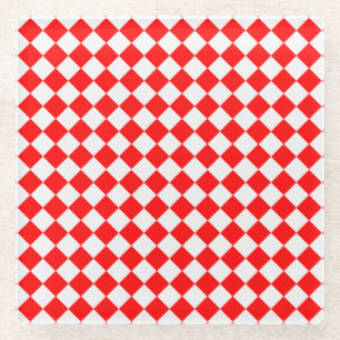 Red and White Diamond Muster von Shirley Taylor Glasuntersetzer