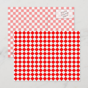 Red and White Diamond Muster von Shirley Taylor Postkarte