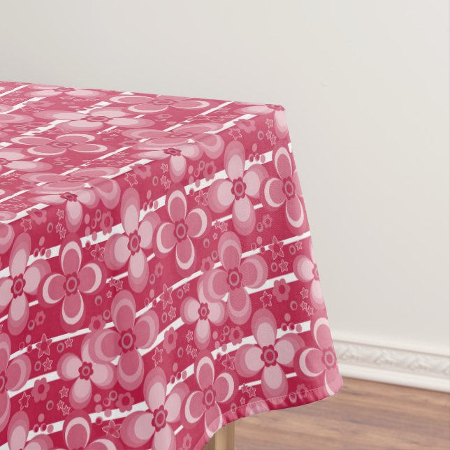 Red and white floral pattern tischdecke (Beispiel)