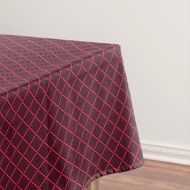 Red and white geometric checkered pattern retro    tischdecke (Beispiel)