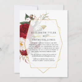 Red and White Geometric Virtual Wedric Guest List Ankündigung