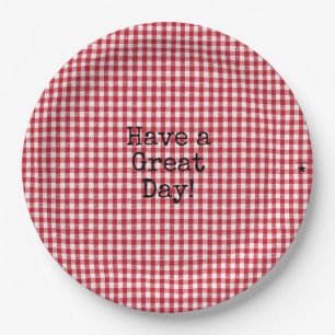 Red and White Gingham - HAMbyWG Paper Bowls Pappteller