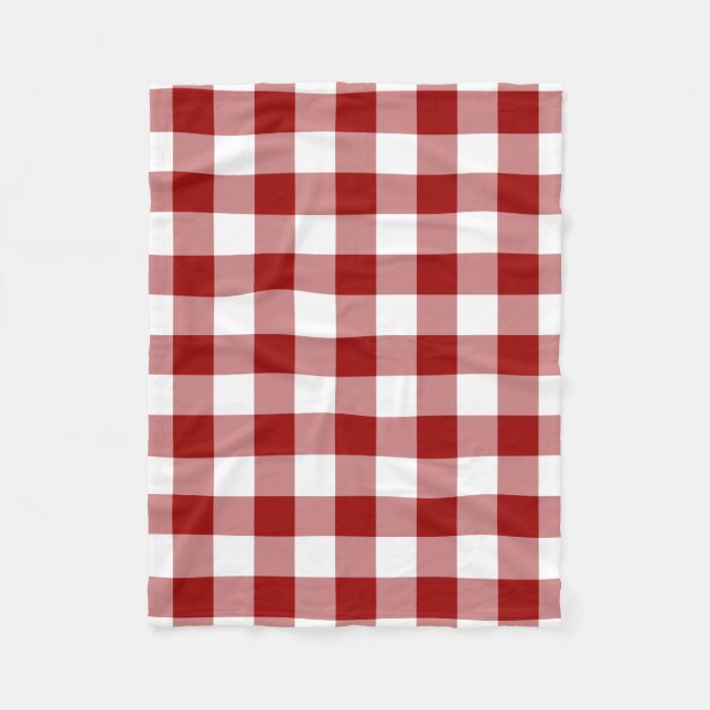 Red and White Gingham Pattern Fleecedecke (Vorderseite)