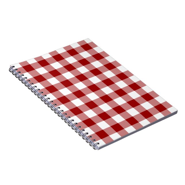 Red and White Gingham Pattern Notizblock (Rechte Seite)