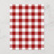 Red and White Gingham Pattern Postkarte (Vorderseite)