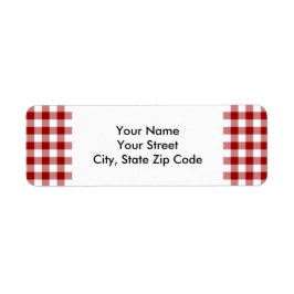 Red and White Gingham Pattern Rücksendezeichen