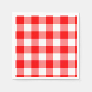 Red and White Gingham Pattern Serviette