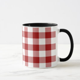Red and White Gingham Pattern Tasse