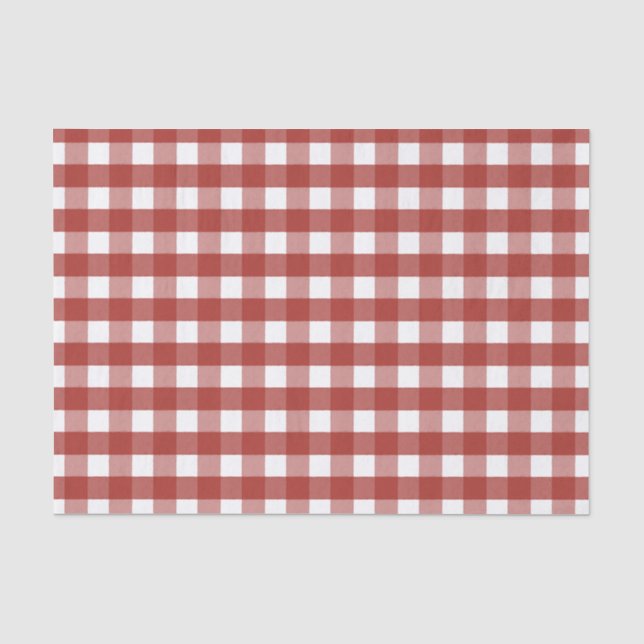 Red and White Gingham Tissue Paper Seidenpapier (Vorderseite)