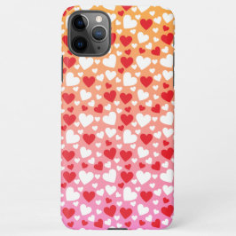 Red and White Hearts Pattern Phone Case iPhone 11Pro Max Hülle