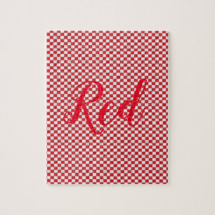 Red and White Jigsaw Puzzle