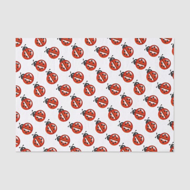 Red and White Ladybugs Gift Tissue Seidenpapier (Vorderseite)