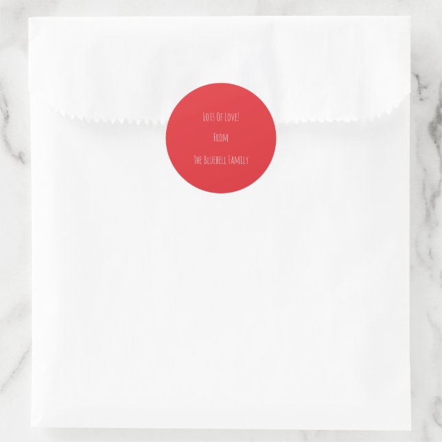 Red And White Letters Lots Of Love Text Sticker (Tasche)