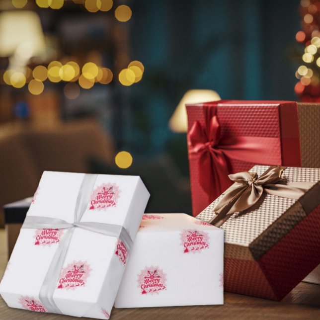 Red and White Mandala Weihnachtswrapping Paper Geschenkpapier (Red and White Mandala Christmas Wrapping Paper; is a great way to show your holiday spirit.)