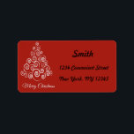 Red and White Merry Christmas Return Address Label Adressaufkleber<br><div class="desc">Red and White Merry Christmas Return Address Label</div>