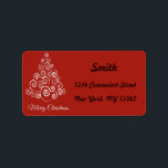 Red and White Merry Christmas Return Address Label Adressaufkleber<br><div class="desc">Red and White Merry Christmas Return Address Label</div>