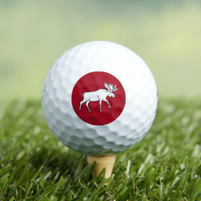 Red and White Moose Golfball (Insitu T-Shirt)