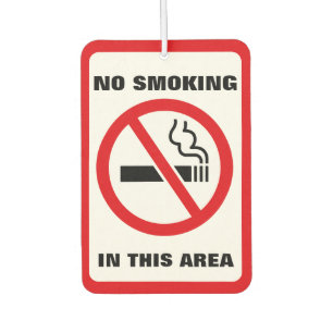 Red and White No Smoking Autolufterfrischer