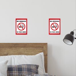 Red and White No Smoking Bilderwand Sets
