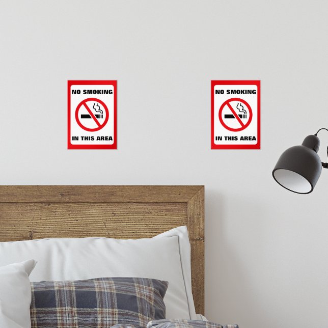 Red and White No Smoking Bilderwand Sets (Schlafzimmer)