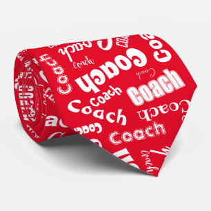 Red and White Personalisiert Coach Geschenk Name K Krawatte