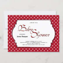Red and White Polka Dot Baby Dusche