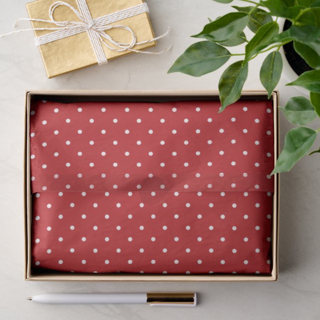 Red and White Polka Dot Tissue Paper Seidenpapier (Geschenk)