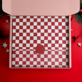 Red and White Retro Check Holiday Seidenpapier