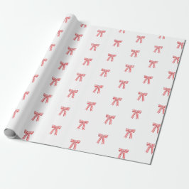 Red and White Satin Bows Red Candy Cane Stripbow Geschenkpapier